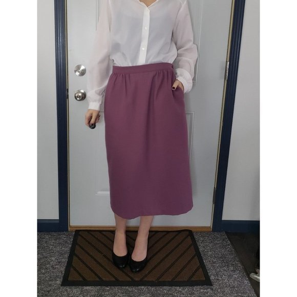 Vintage Mauve Pencil Skirt - Picture 1 of 4